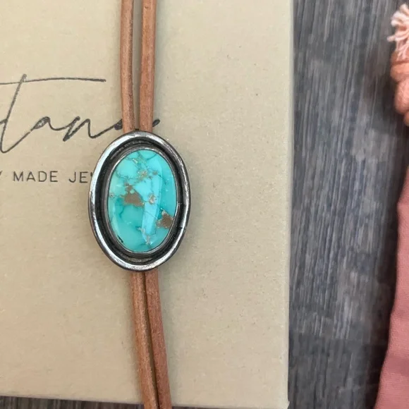 Pestana Jewelry genuine turquoise stone bolo - Picture 2 of 3
